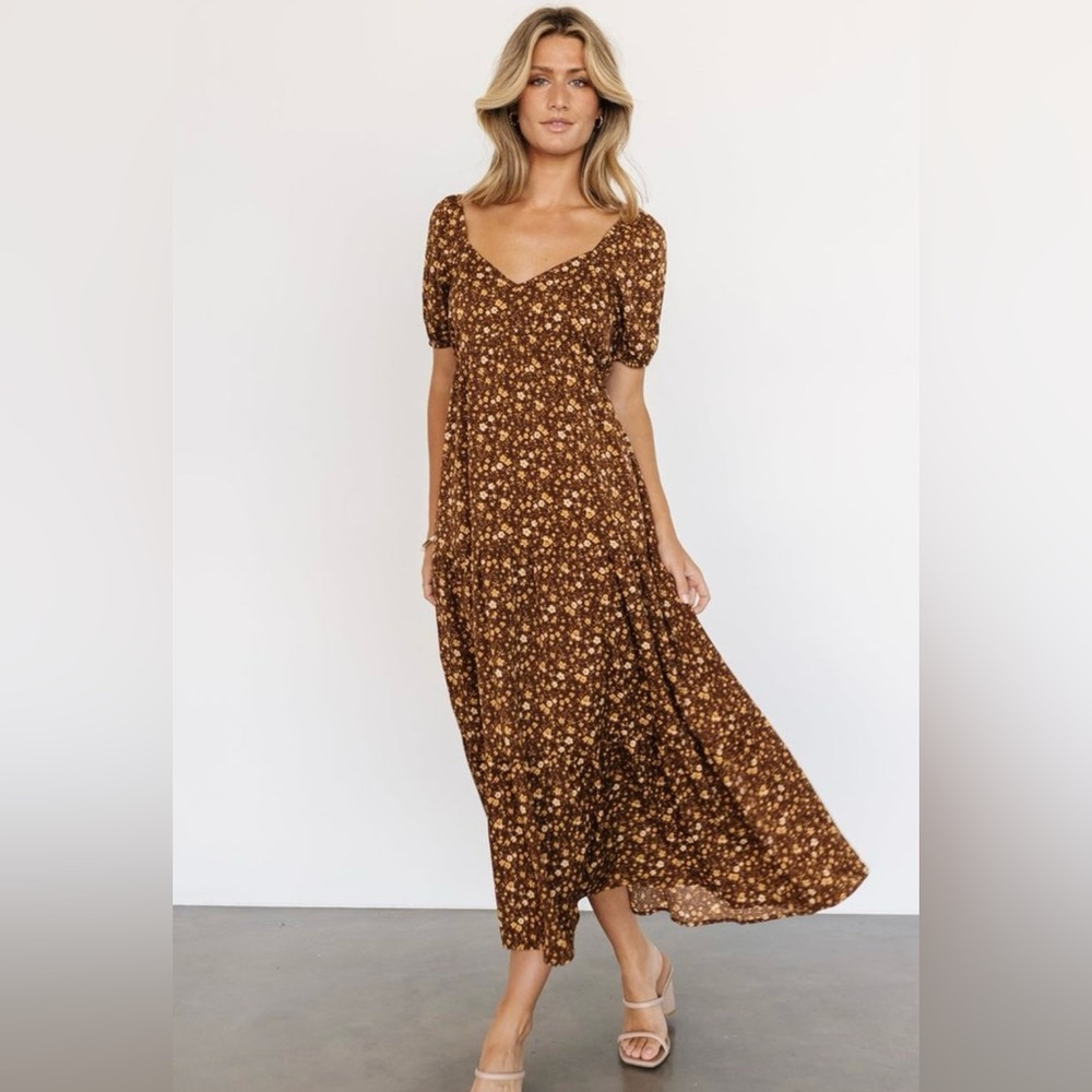 Baltic Born Brown Floral Maxi Dress
